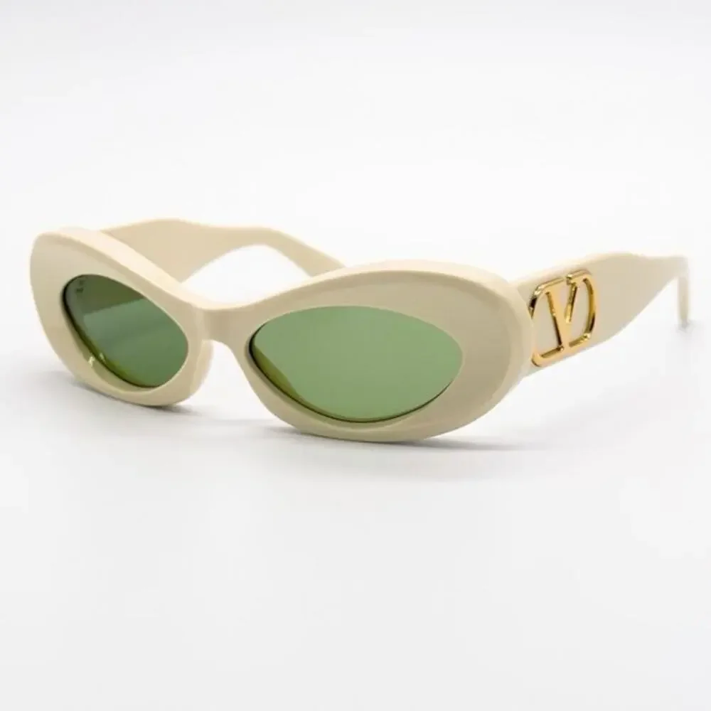 New! Valentino Ivory Sunglasses with green lenses, VLS 178B, Authentic